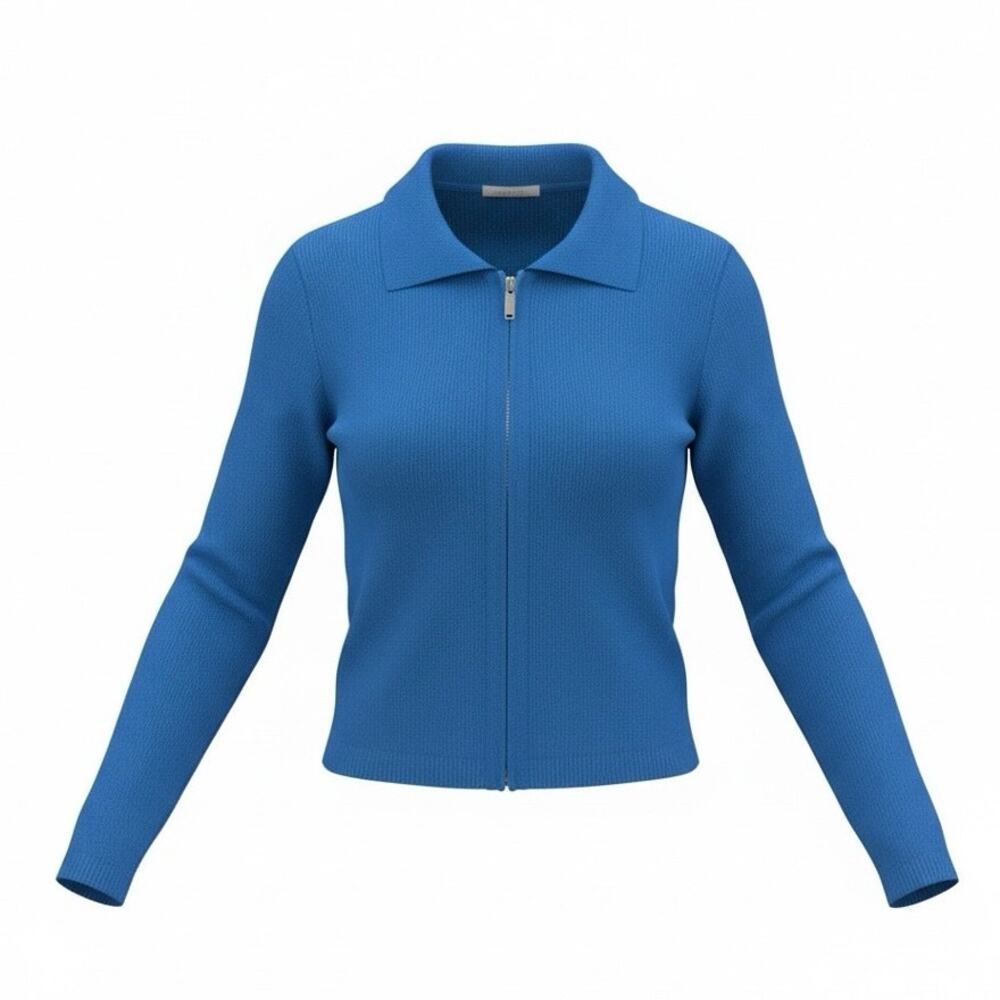 Hippie Rose Blue Zip Up Knit Jacket Juniors XL